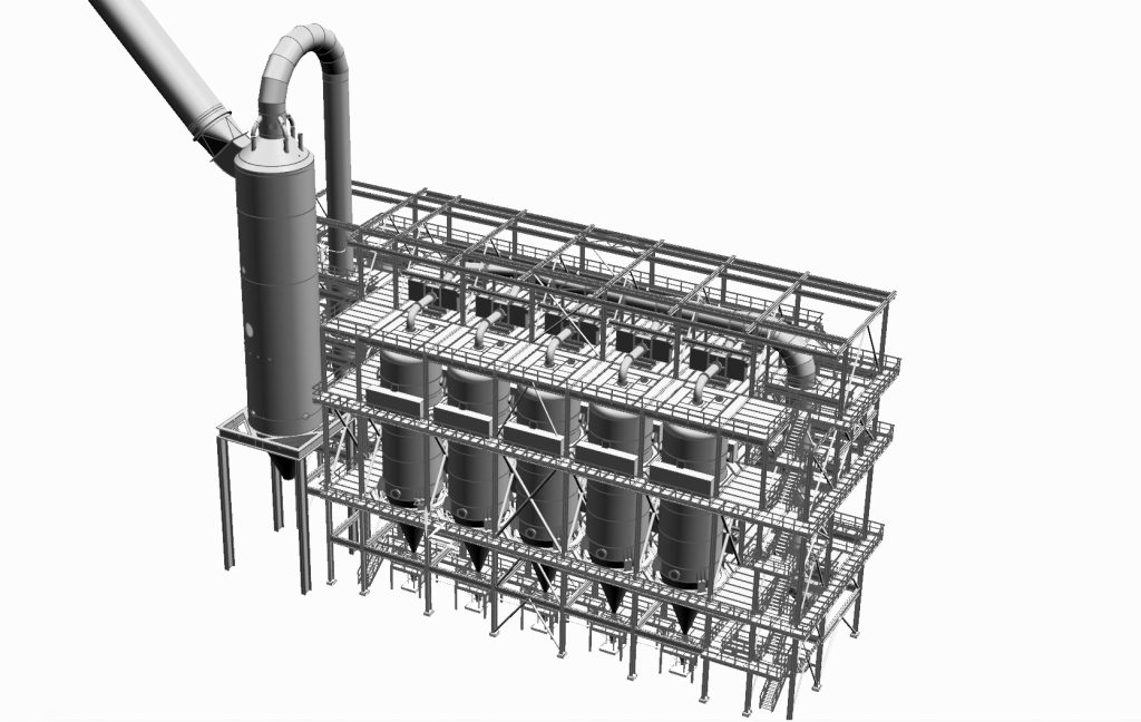 3D Planung einer Enstaubungsanlage im Industrieanlagenbau